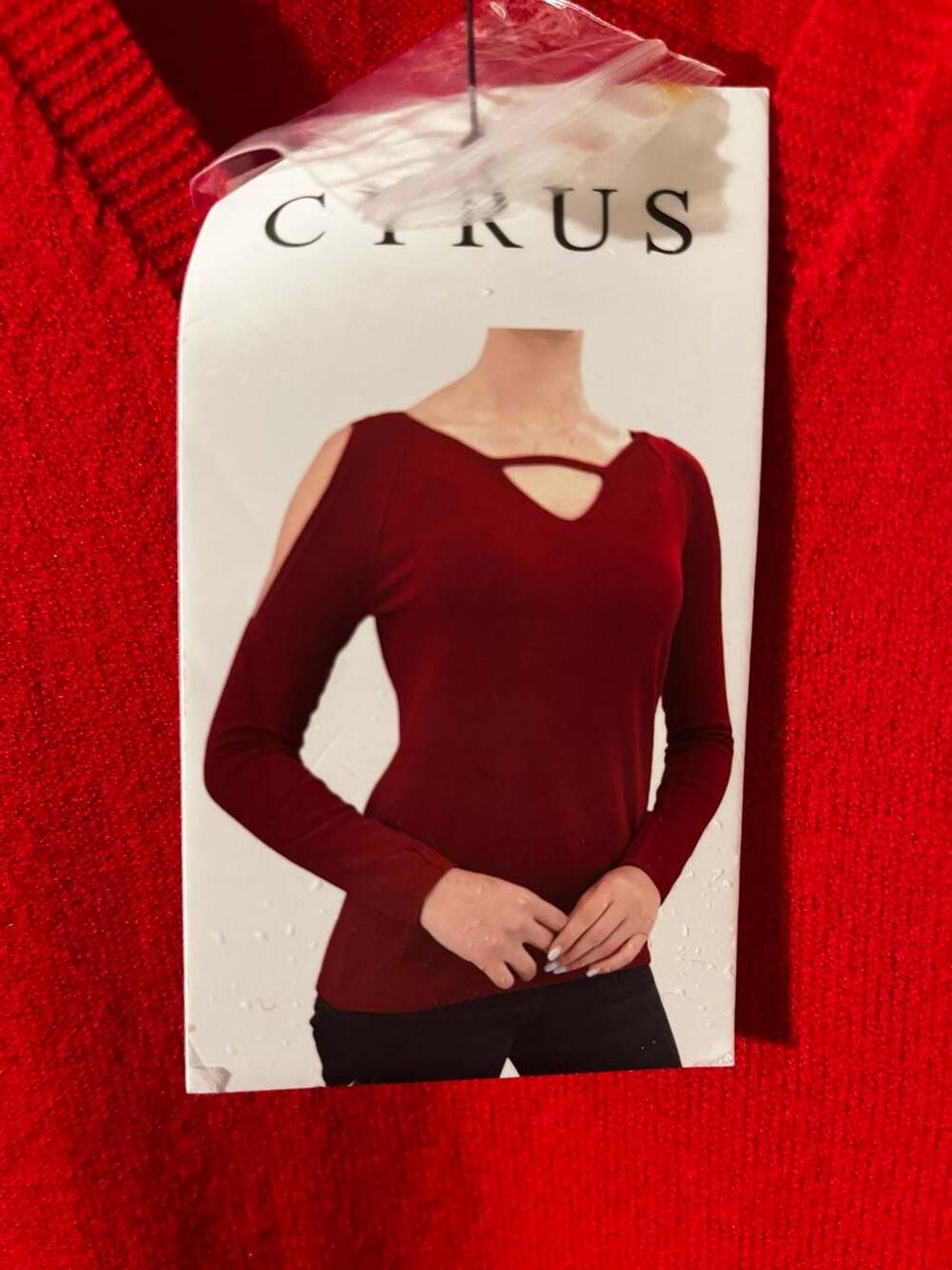 Cyrus Long Sleeve Cut-Out V-Neck Cold Shoulder Sweater